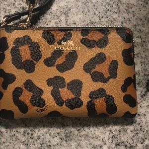 Coach leopard wristlet